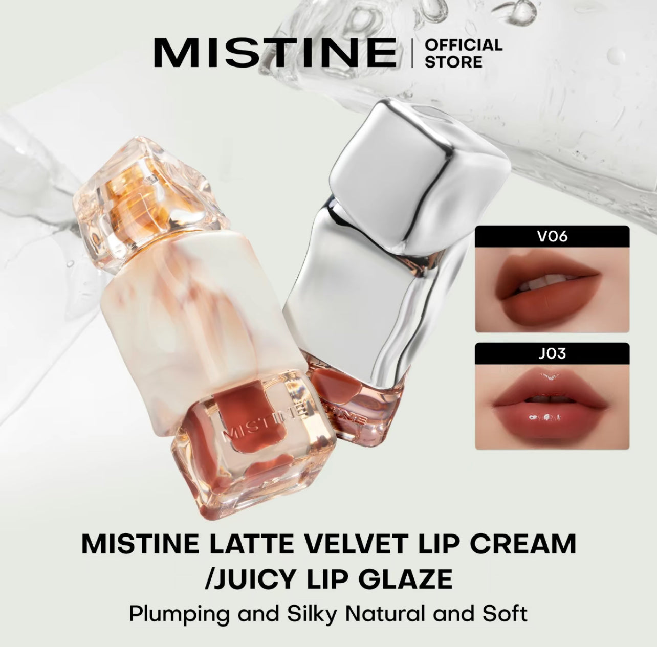 Mistine Velvet Lip Gloss, Smoothening with Hyaluronic Acid Lip Tint, Non-Sticky Matte Finish Lip Tint Gloss, V06 Seaside Twilight
